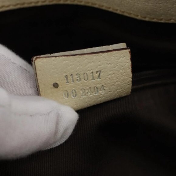 GUCCI GG Canvas Tote Bag Beige Silver 113017 Auth - Picture 10 of 14